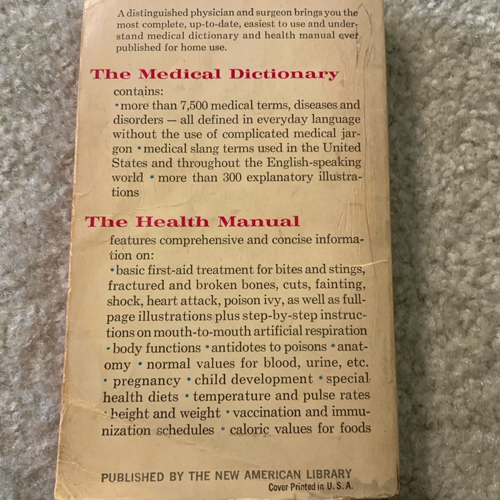 Medical Dictionary and‎ Health Manual, the New American by Robert E. Rothenberg - Picture 3 of 3
